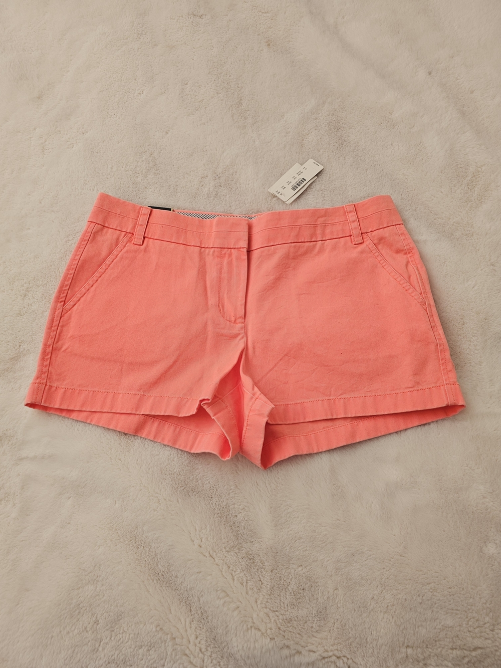 New JCrew Chino 3" Inseam Cotton Shorts Size 10 In Neon